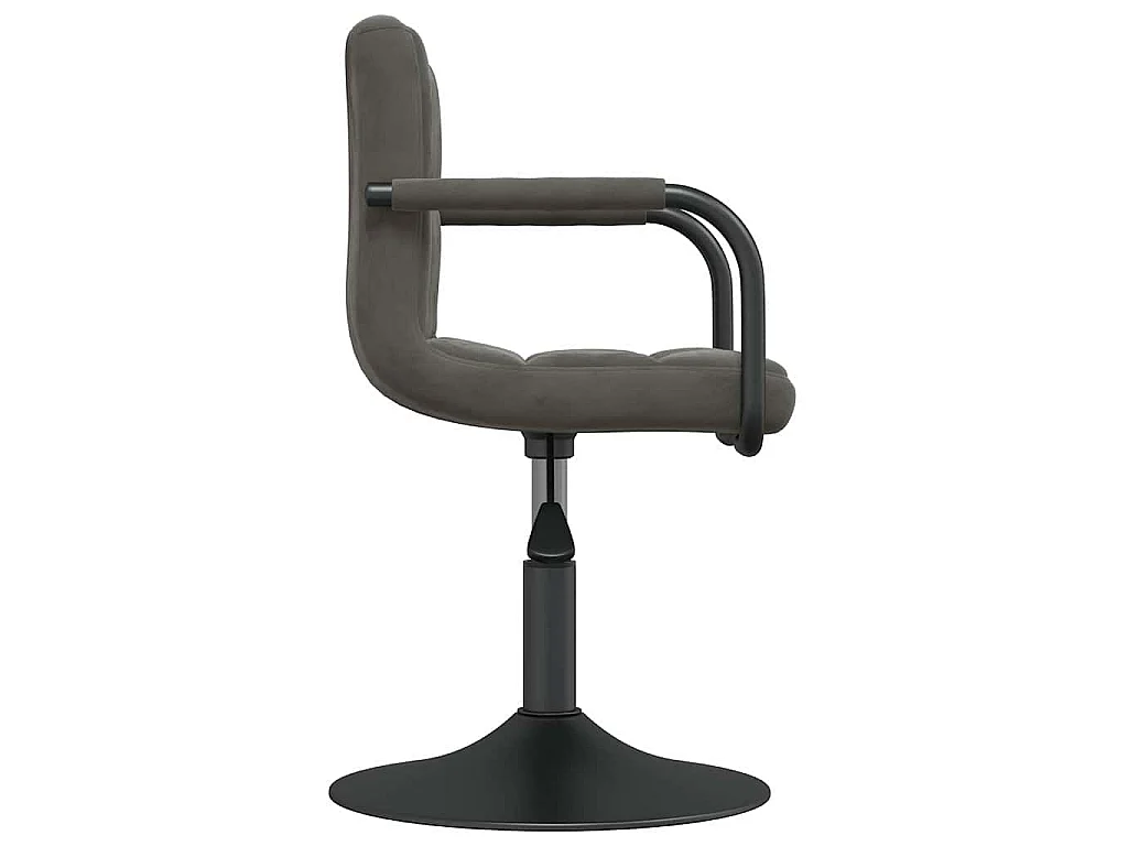 Chaises pivotantes à manger lot de 6 gris foncé velours