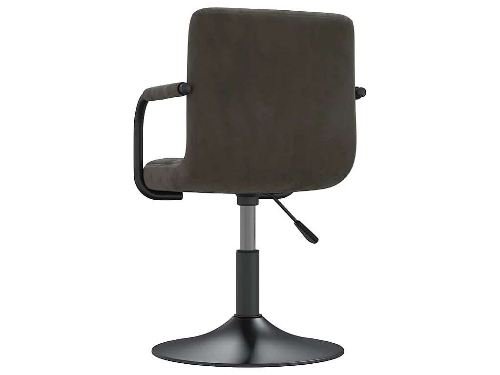 Chaises pivotantes à manger lot de 6 gris foncé velours
