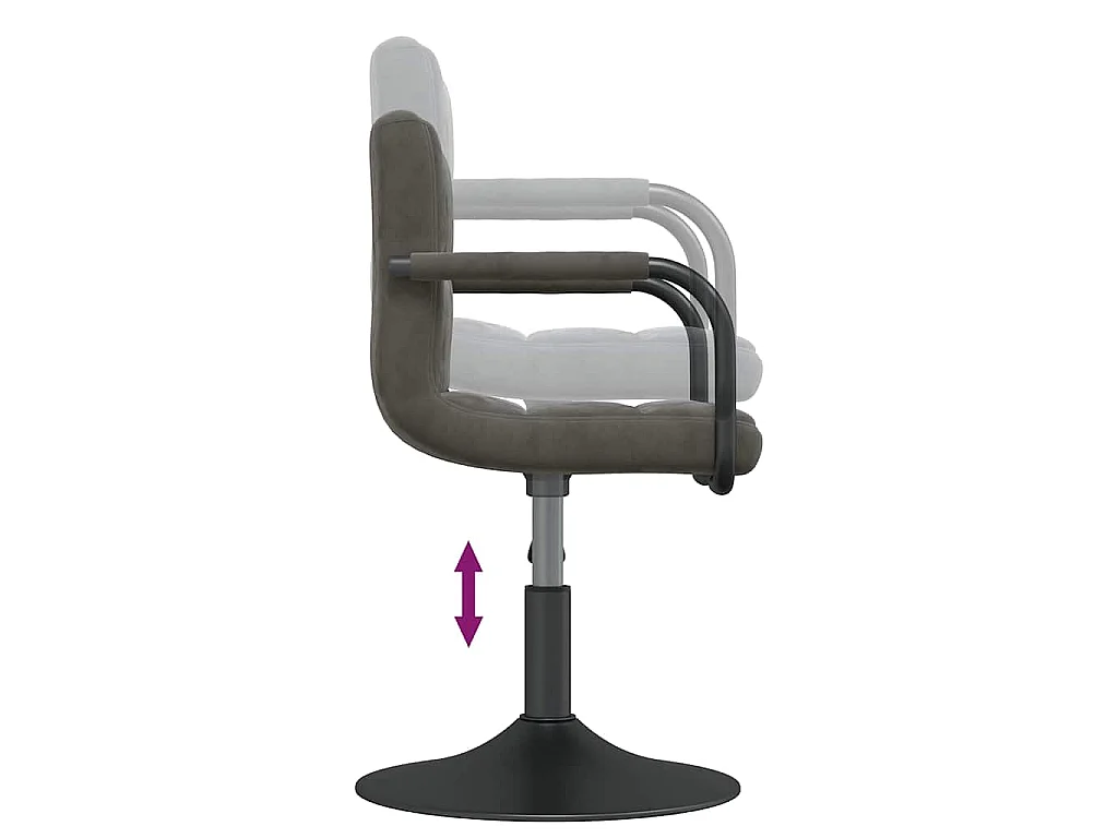 Chaises pivotantes à manger lot de 6 gris foncé velours
