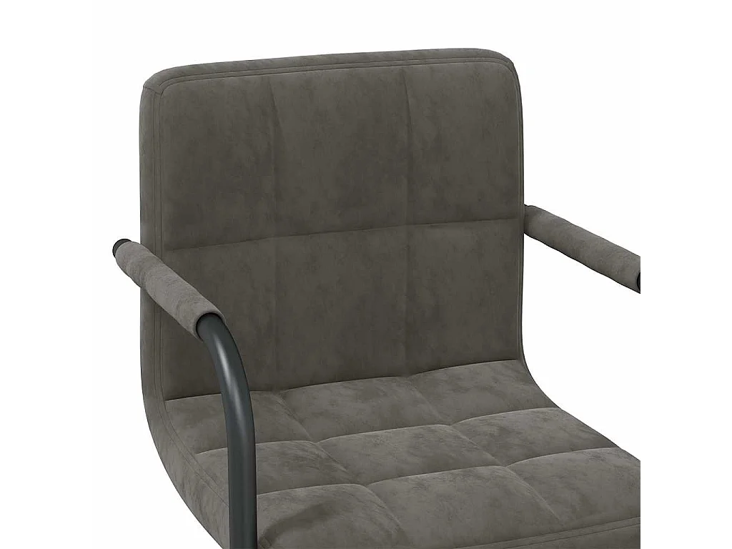 Chaises pivotantes à manger lot de 6 gris foncé velours