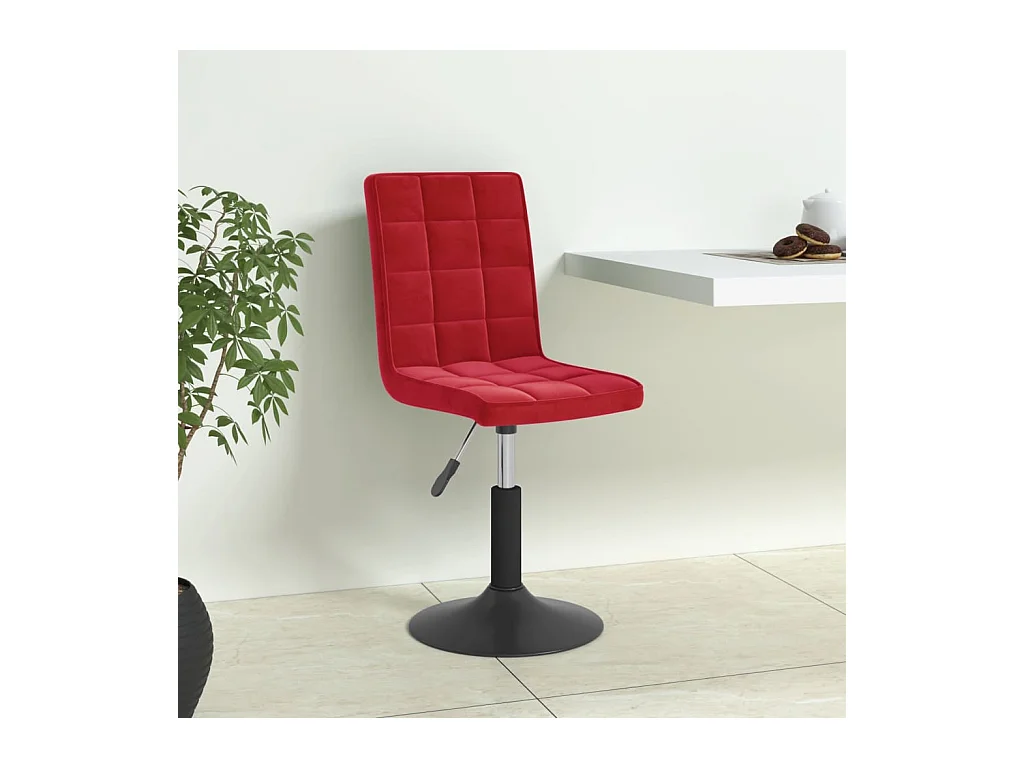 Chaises à manger pivotantes lot de 6 rouge bordeaux velours