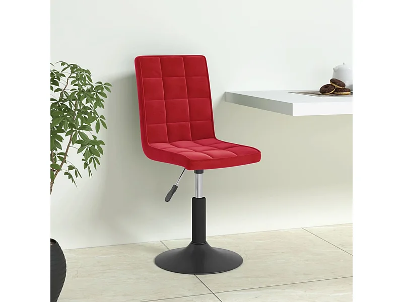 Eetkamerstoelen draaibaar 6 st fluweel wijnrood