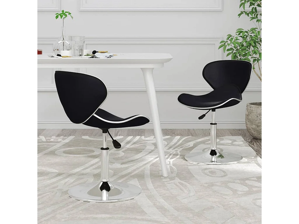 Cadeiras de jantar 2 pcs couro artificial preto