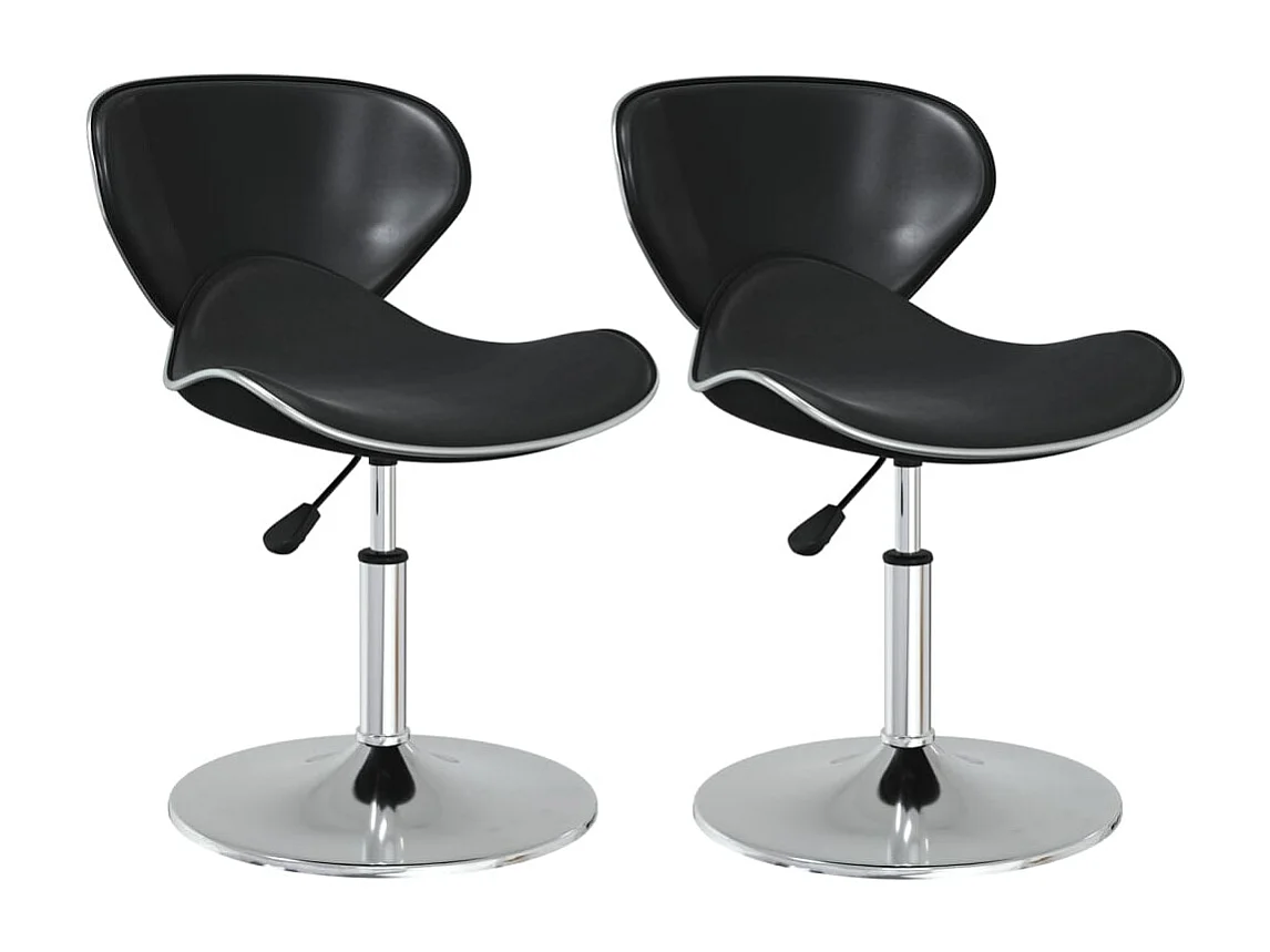 Cadeiras de jantar 2 pcs couro artificial preto
