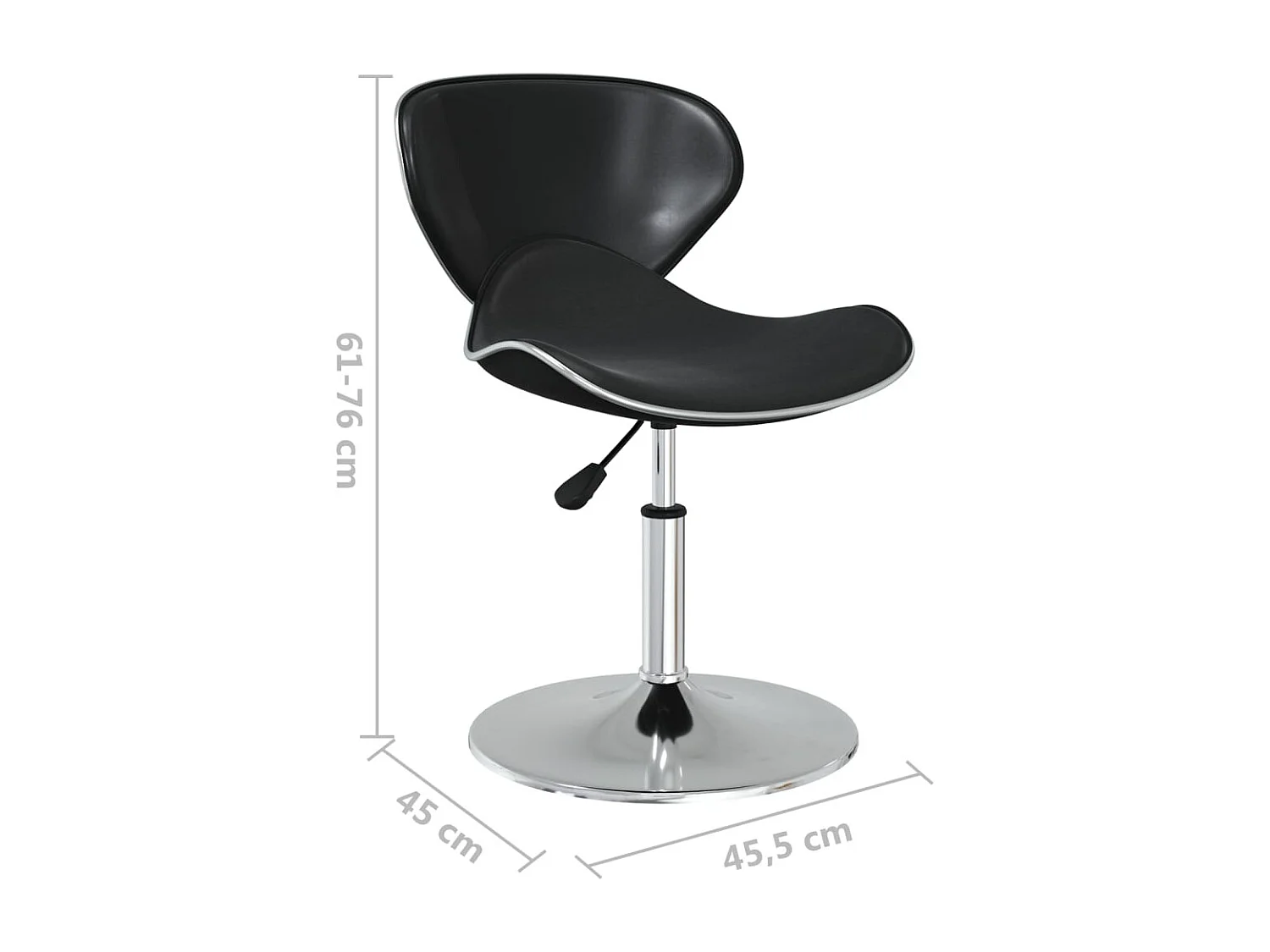 Cadeiras de jantar 2 pcs couro artificial preto