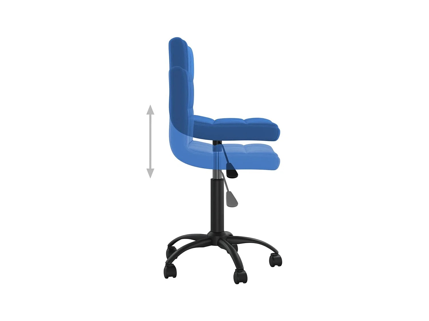 Sedia da Pranzo Girevole Blu in Velluto