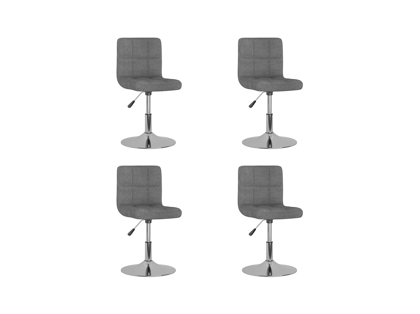 Chaises pivotantes à manger lot de 4 Gris clair Tissu