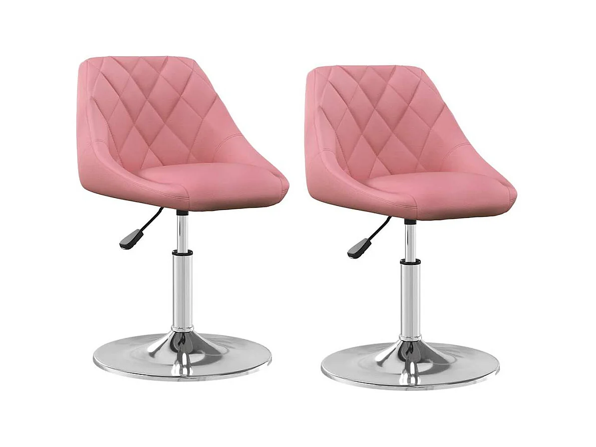 Chaises pivotantes à manger lot de 2 Rose Velours