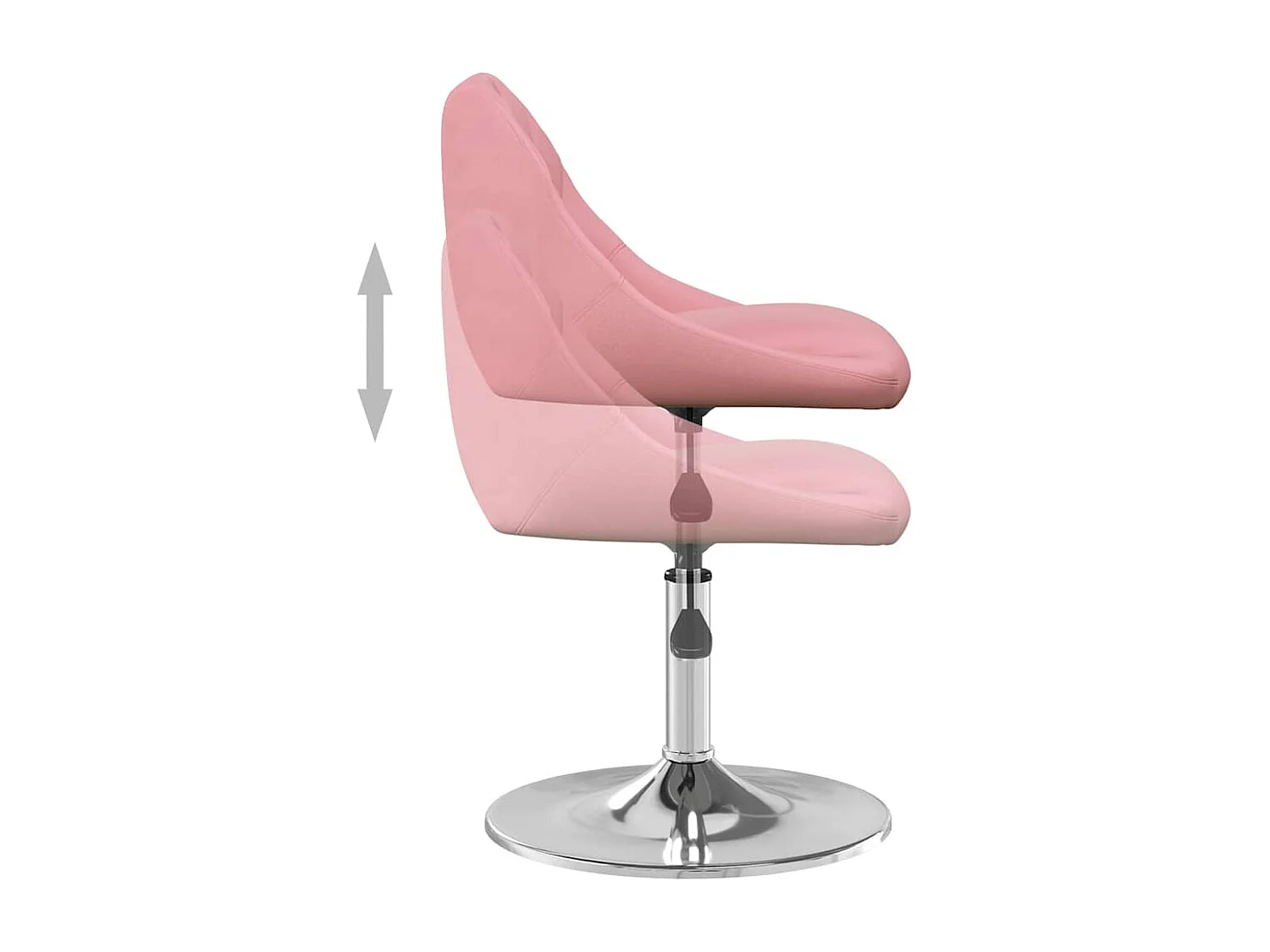 Sedie da Pranzo Girevoli 2 pz Rosa in Velluto