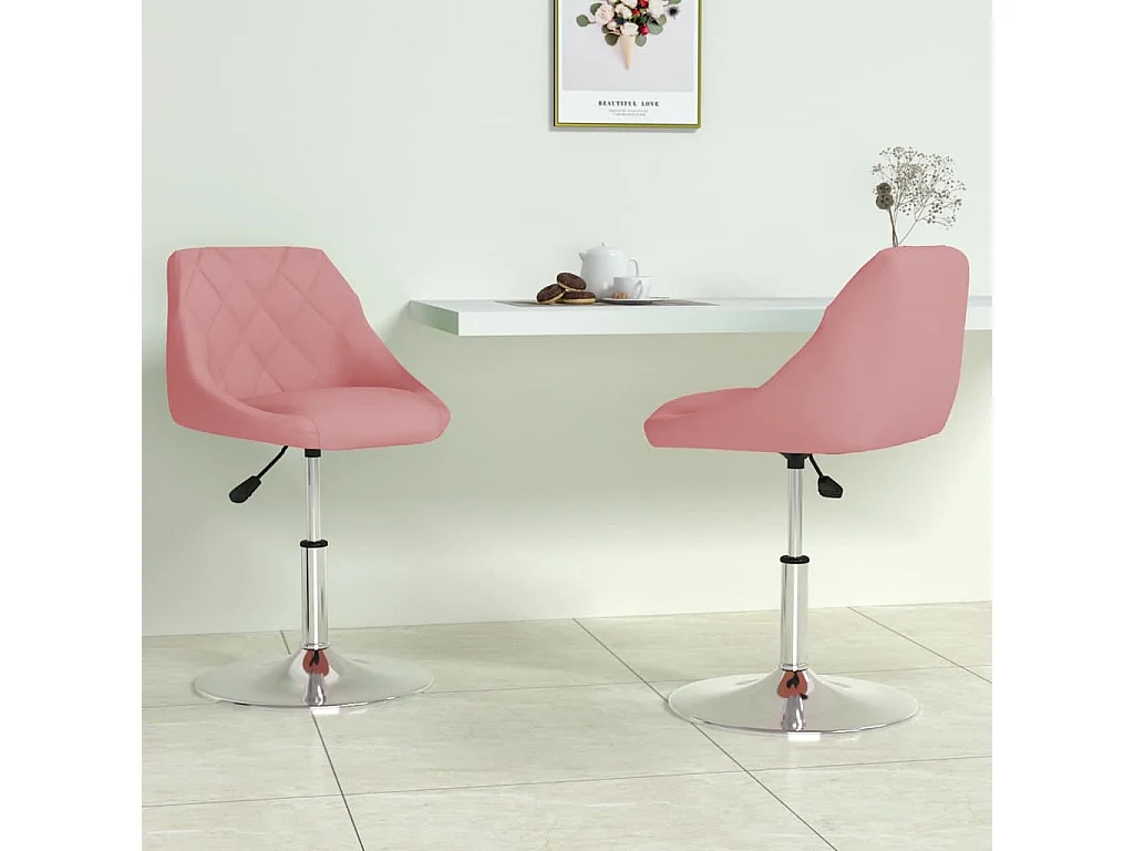 Eetkamerstoelen draaibaar 2 st fluweel roze