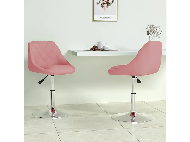 Eetkamerstoelen draaibaar 2 st fluweel roze