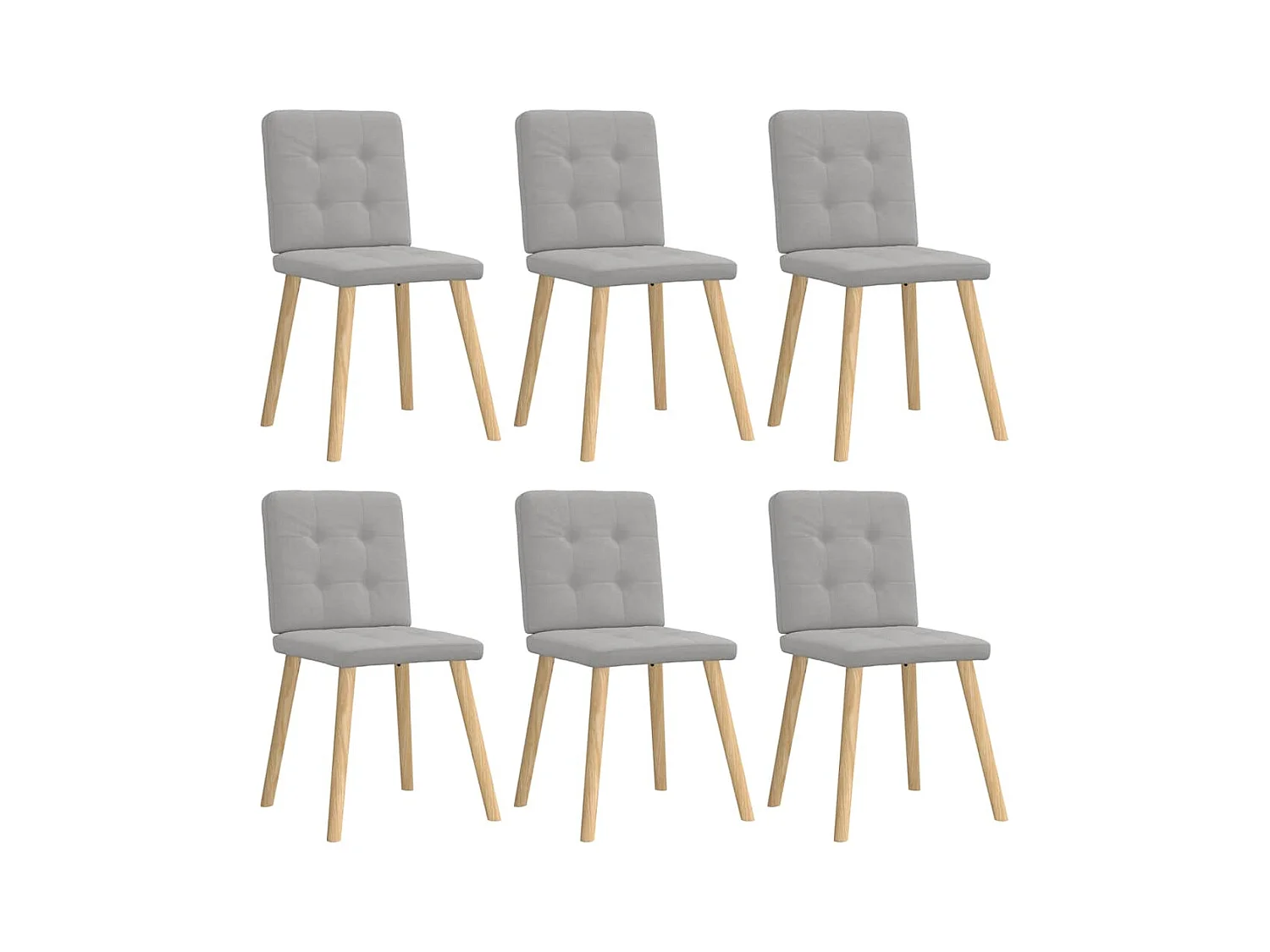 Chaises à manger lot de 6 gris nuage tissu