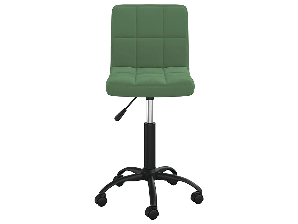 Sedia da Pranzo Girevole Verde Scuro in Velluto