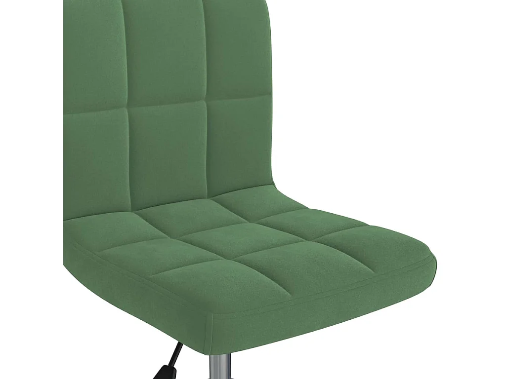 Sedia da Pranzo Girevole Verde Scuro in Velluto