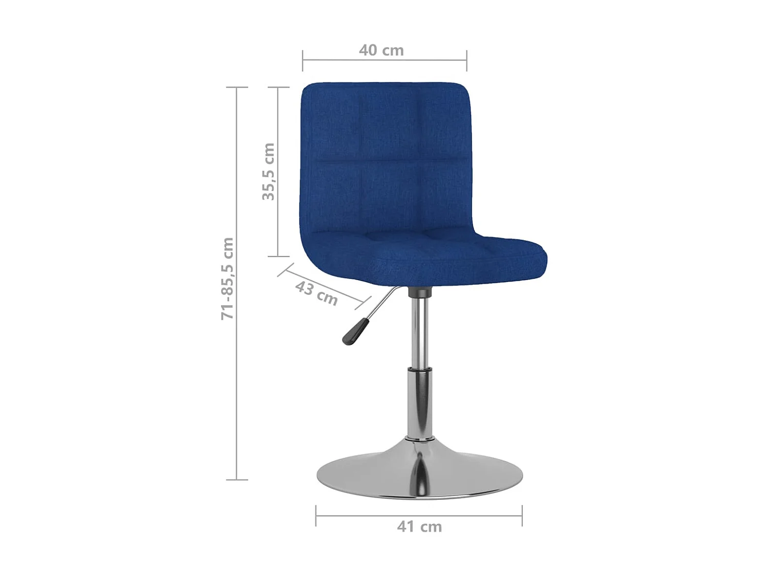 Eetkamerstoelen 2 st draaibaar stof blauw