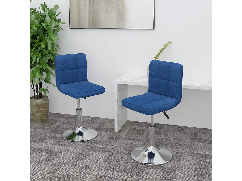 Eetkamerstoelen 2 st draaibaar stof blauw