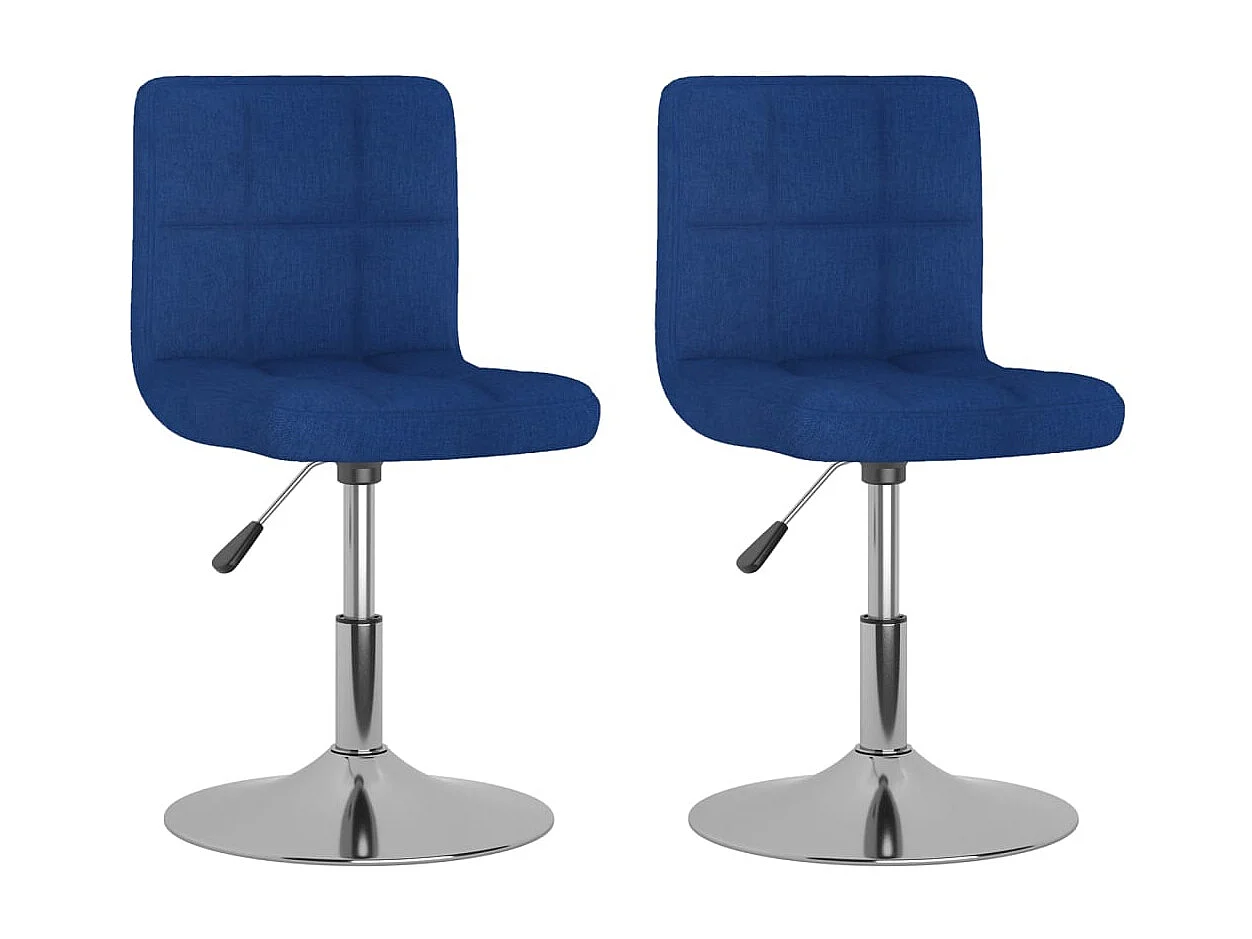 Eetkamerstoelen 2 st draaibaar stof blauw