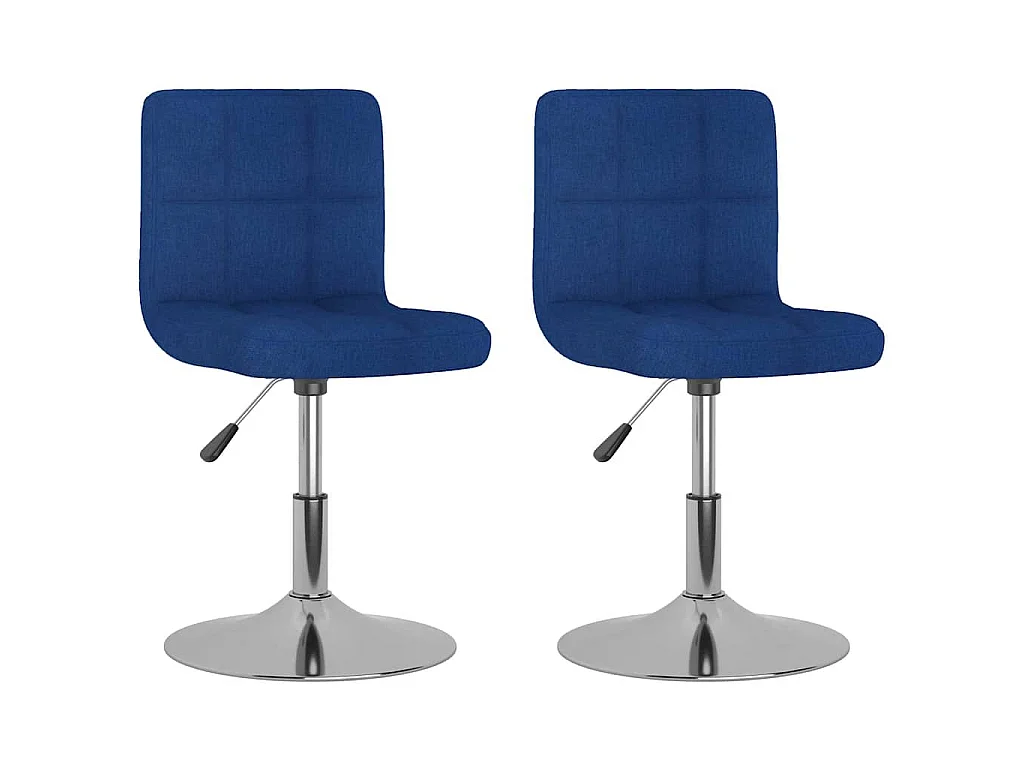 Chaises pivotantes à manger lot de 2 bleu tissu