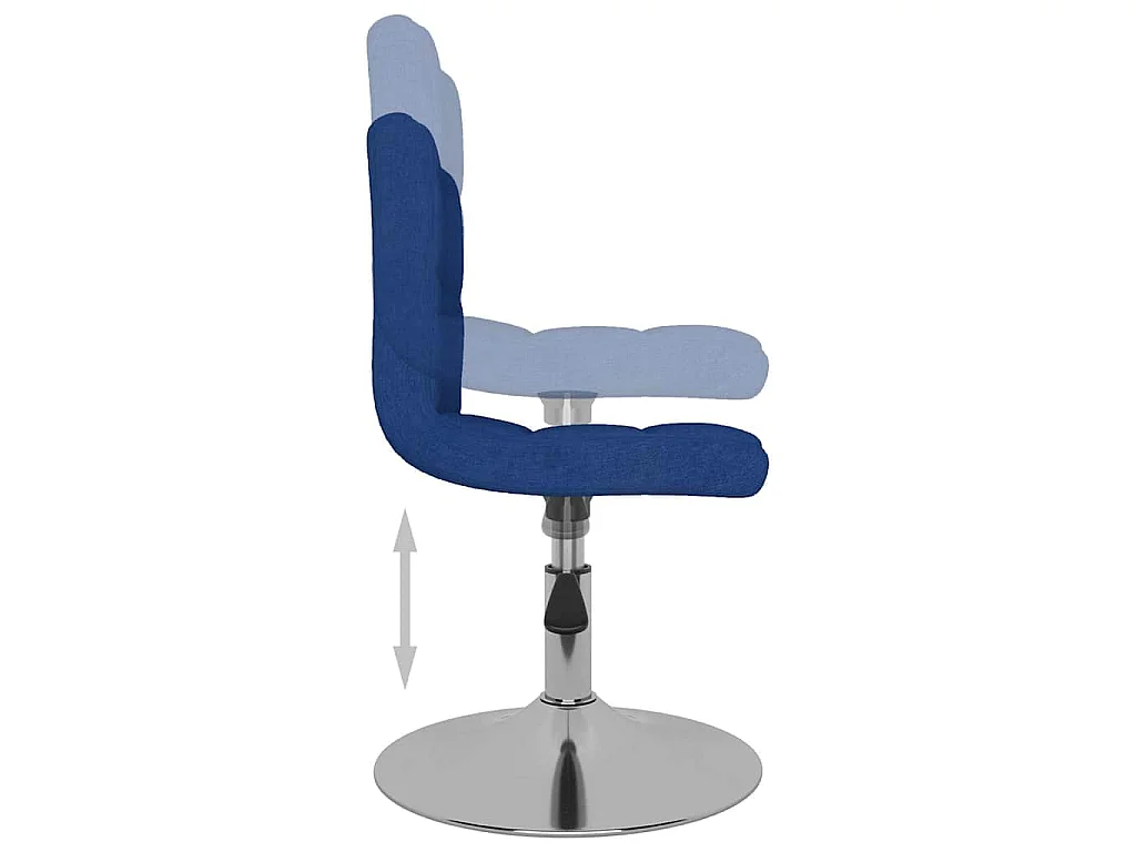 Chaises pivotantes à manger lot de 2 bleu tissu