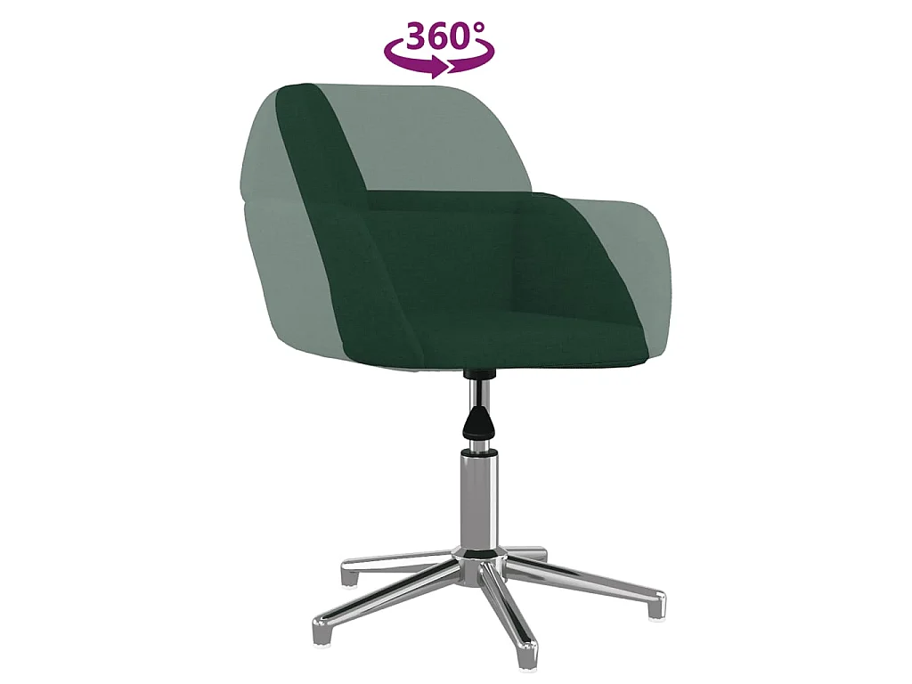 Sedie da Pranzo Girevoli 2 pz Verde Scuro in Tessuto