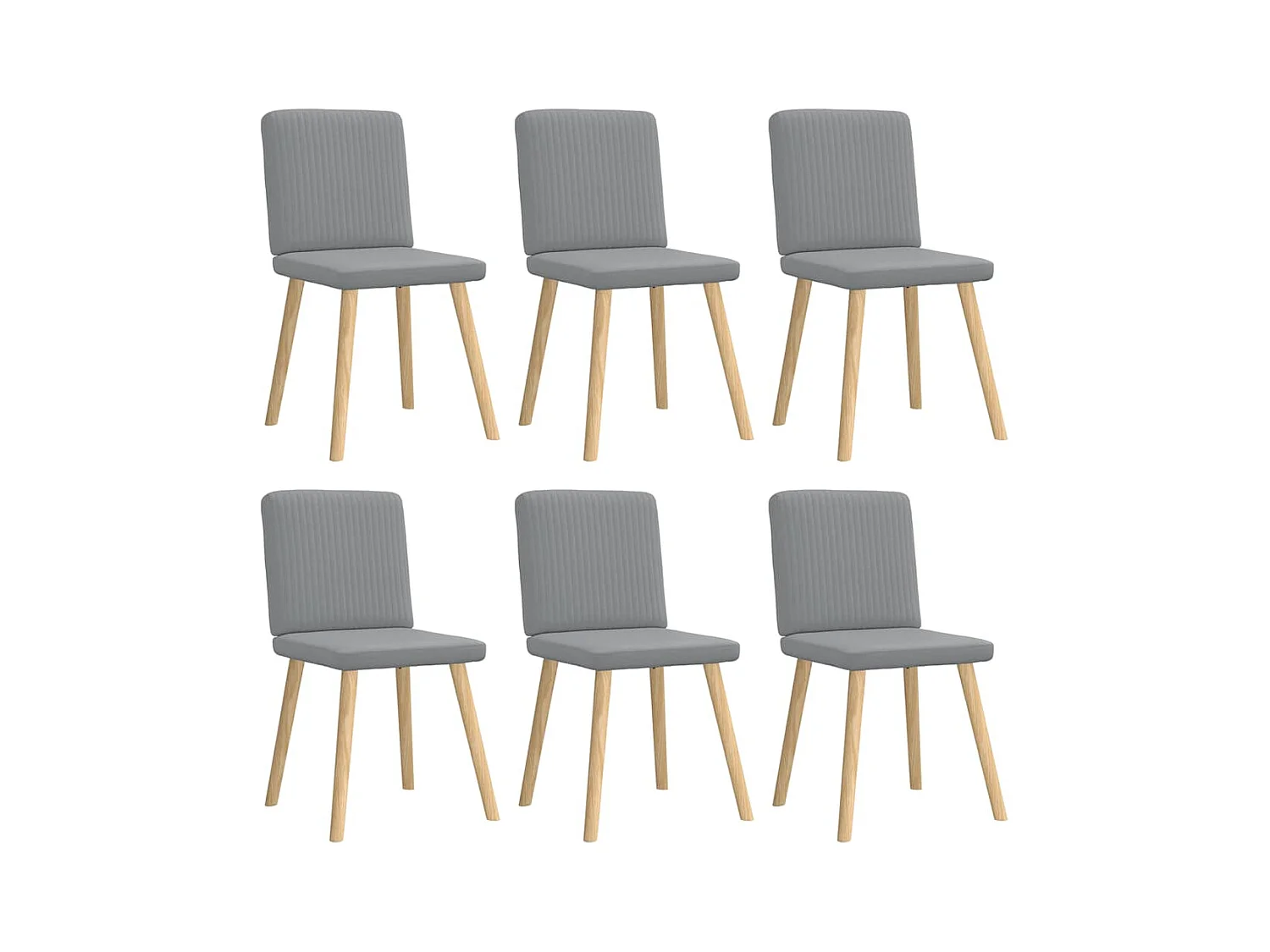 Chaises à manger lot de 6 gris clair tissu