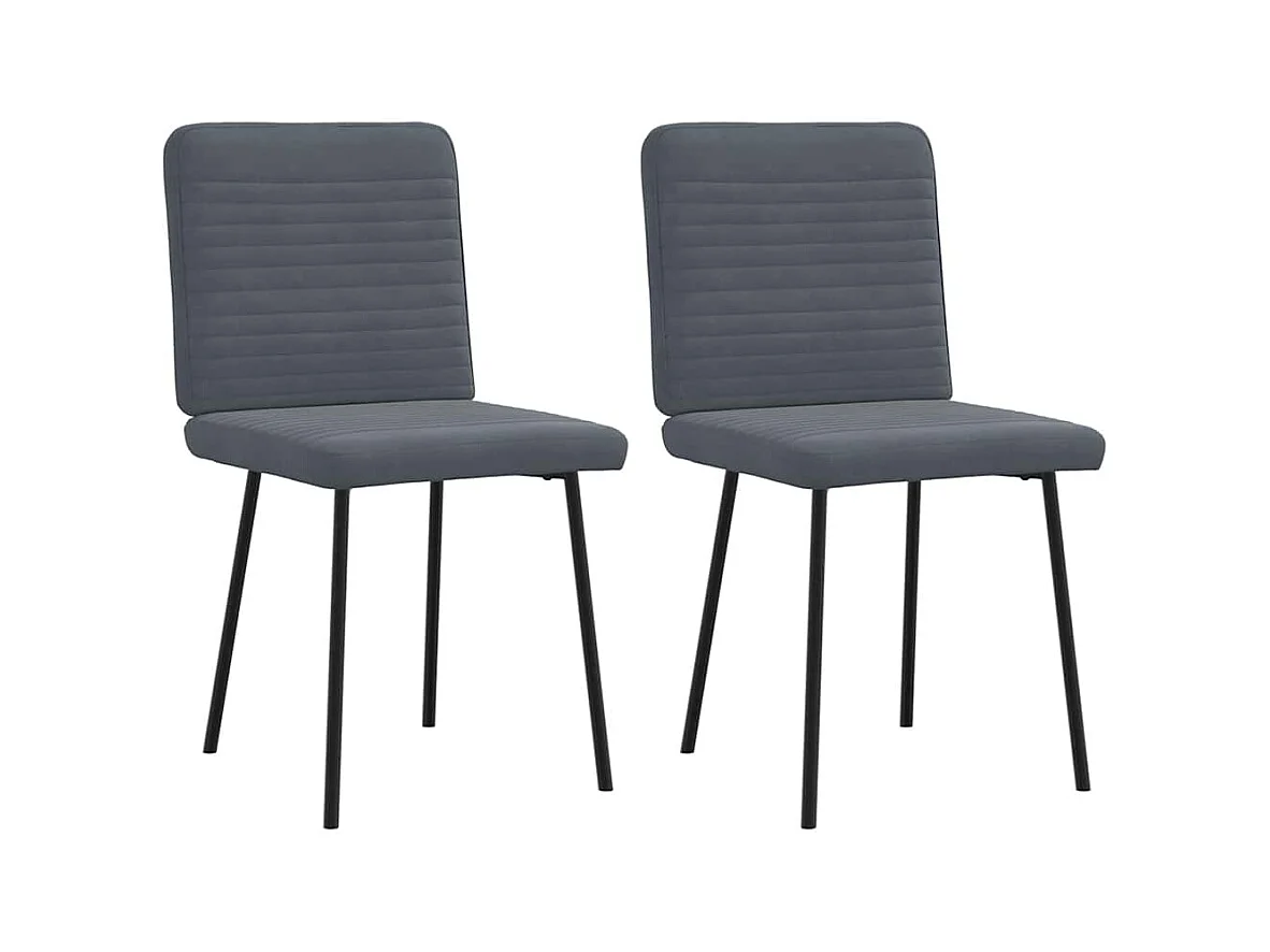 Chaises à manger lot de 2 Gris foncé Velours