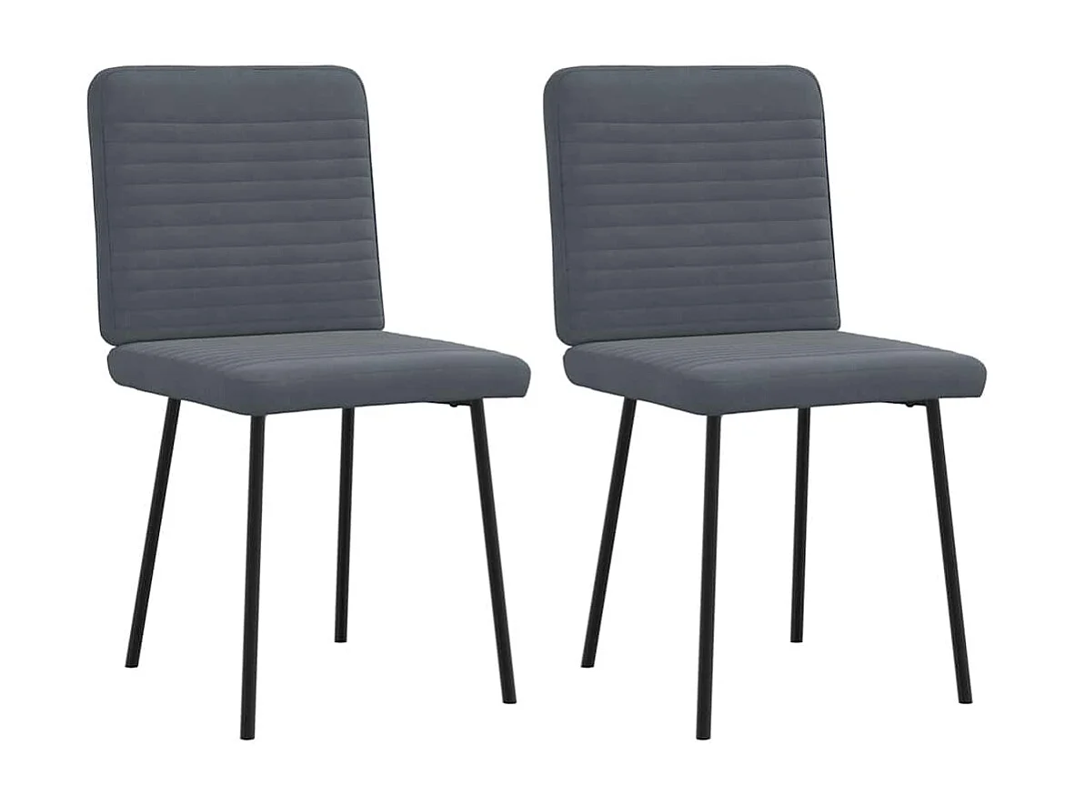 Chaises à manger lot de 2 Gris foncé Velours