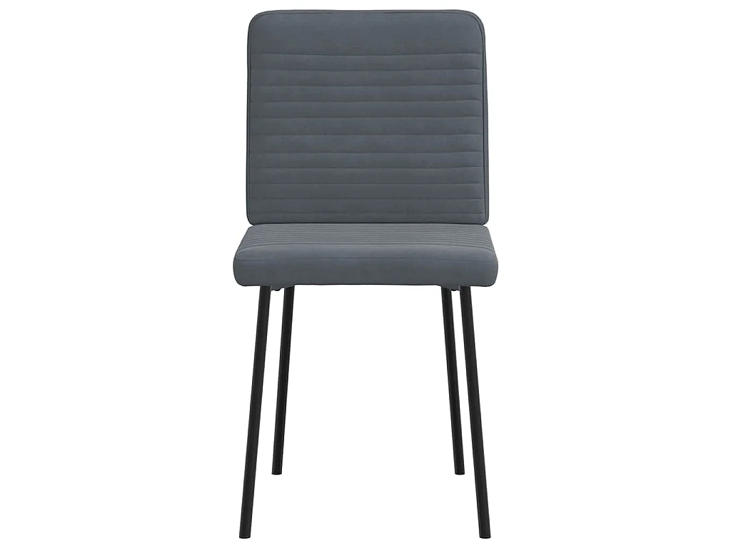 Chaises à manger lot de 2 Gris foncé Velours
