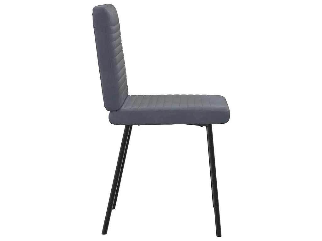 Chaises à manger lot de 2 Gris foncé Velours