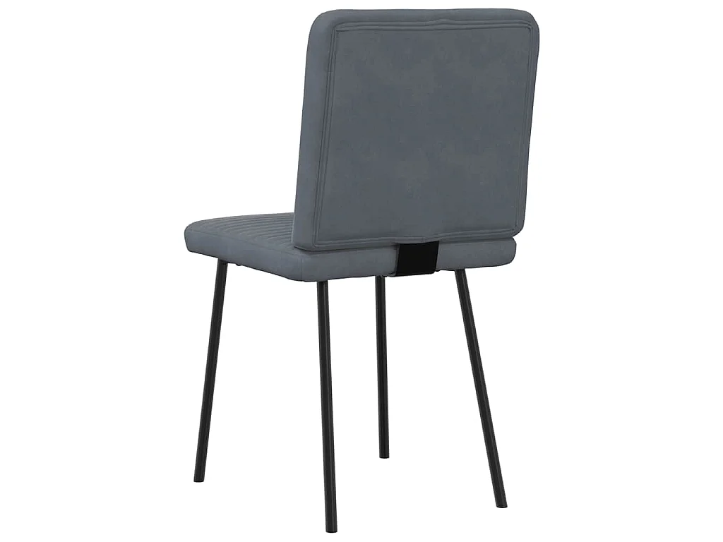 Chaises à manger lot de 2 Gris foncé Velours