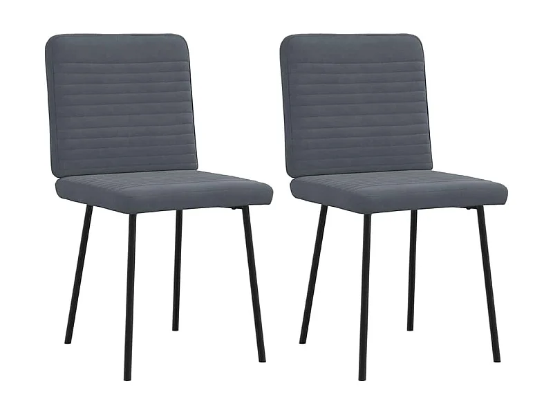 Chaises à manger lot de 2 Gris foncé Velours