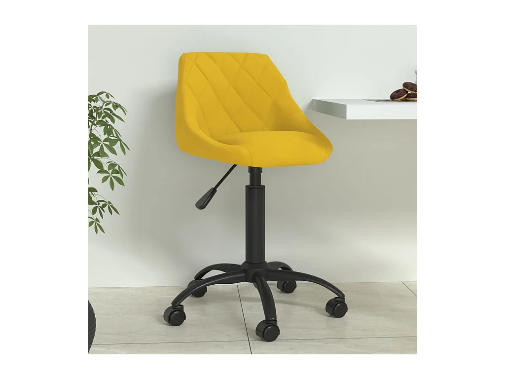 Chaise de salle à manger Jaune moutarde Velours