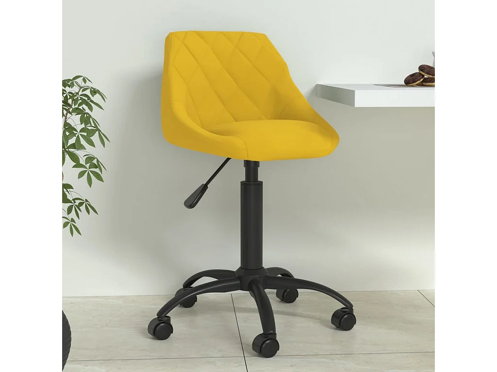 Chaise de salle à manger Jaune moutarde Velours