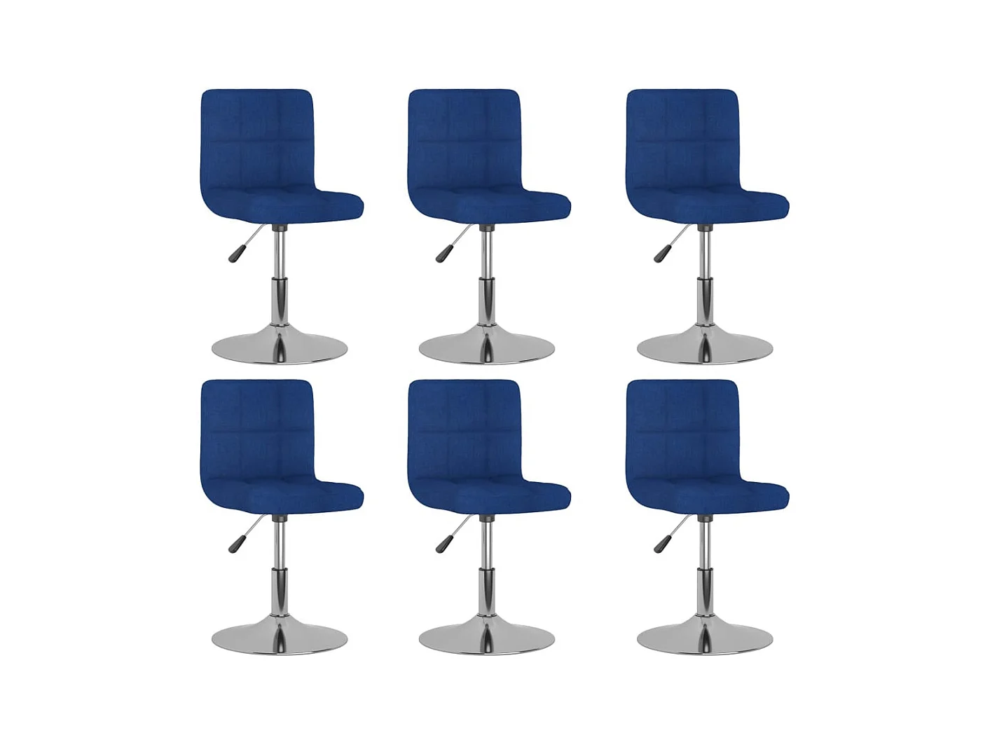 Eetkamerstoelen draaibaar 6 st stof blauw