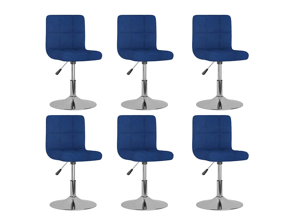 Chaises pivotantes à manger lot de 6 bleu tissu