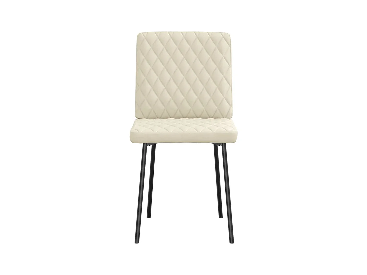 Eetkamerstoelen 4 st kunstleer crèmekleurig