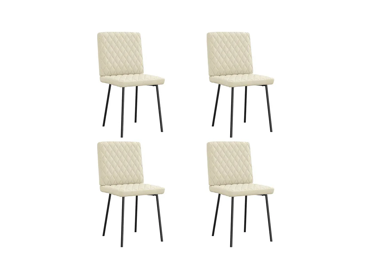 Chaises à manger lot de 4 crème similicuir