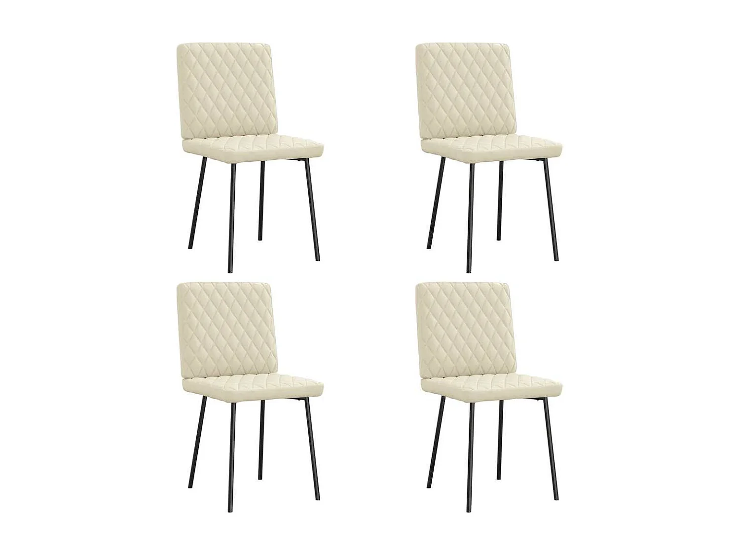 Cadeiras de jantar 4 pcs couro art. creme