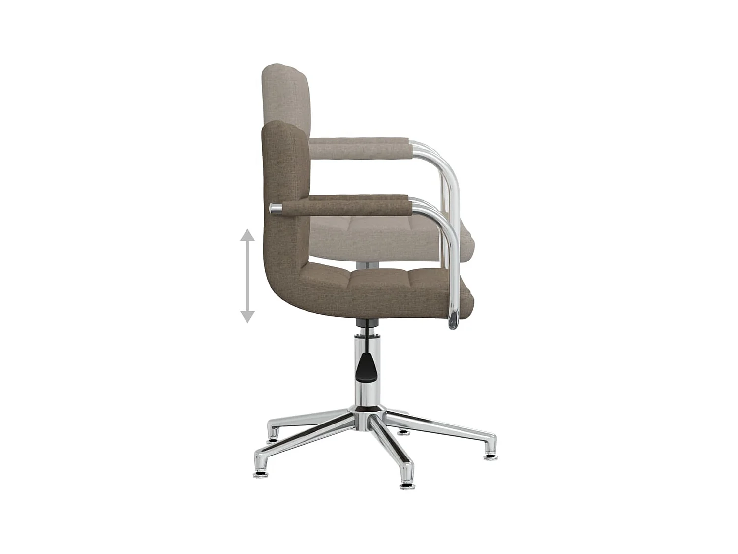 Chaise pivotante de salle à manger Taupe Tissu