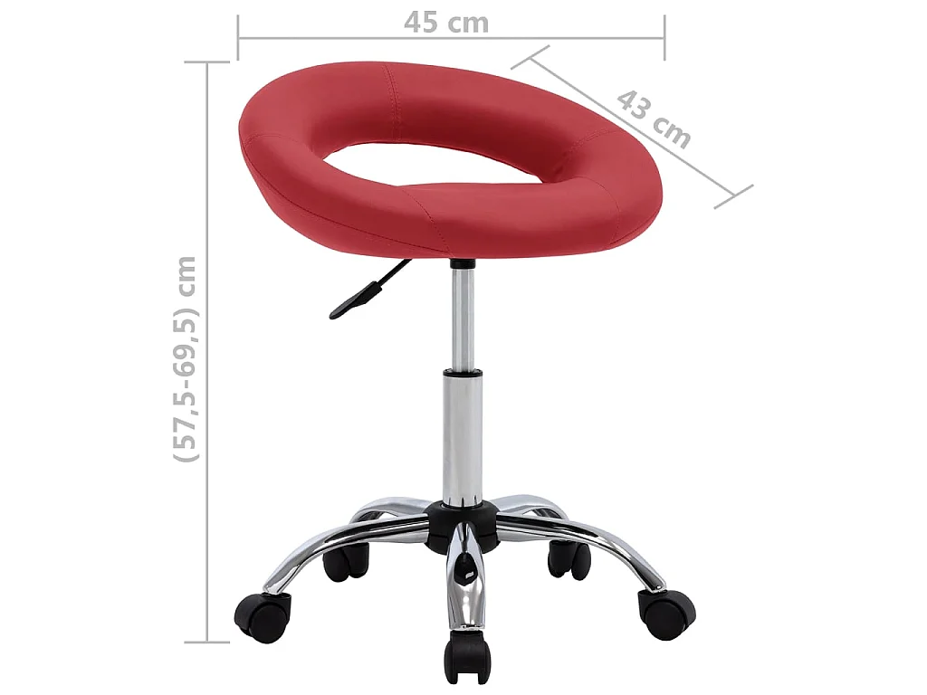 Chaise pivotante à dîner Rouge bordeaux Similicuir