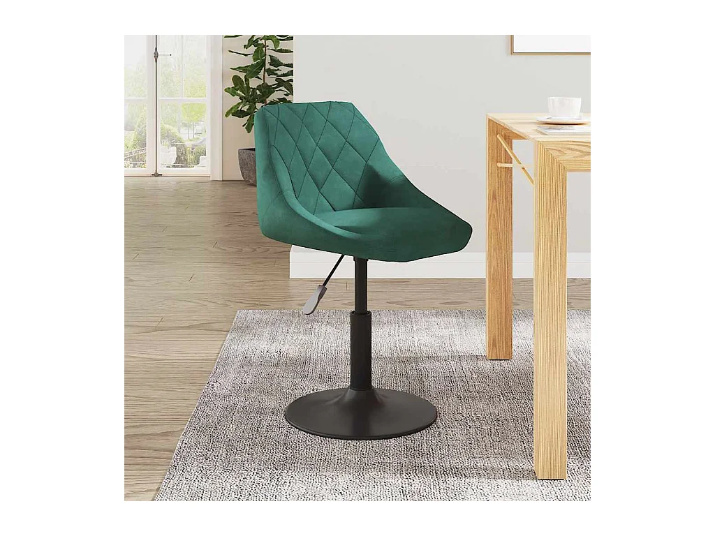 Chaise de salle à manger Vert foncé Velours