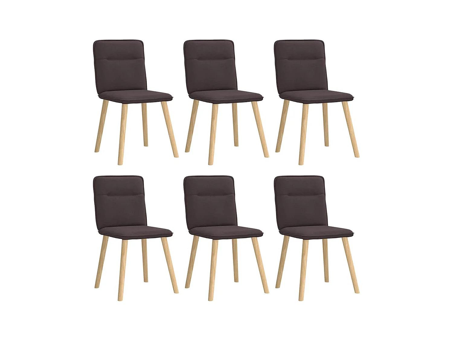 Chaises à manger lot de 6 marron foncé tissu