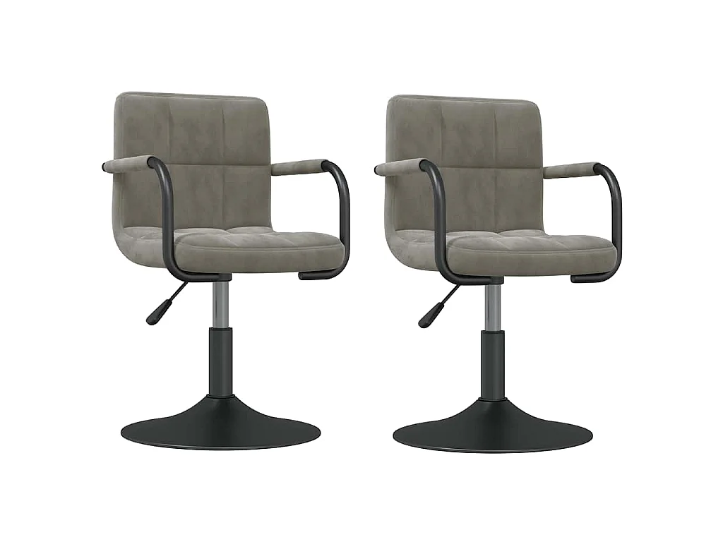 Sillas de comedor giratorias 2 uds de terciopelo gris claro