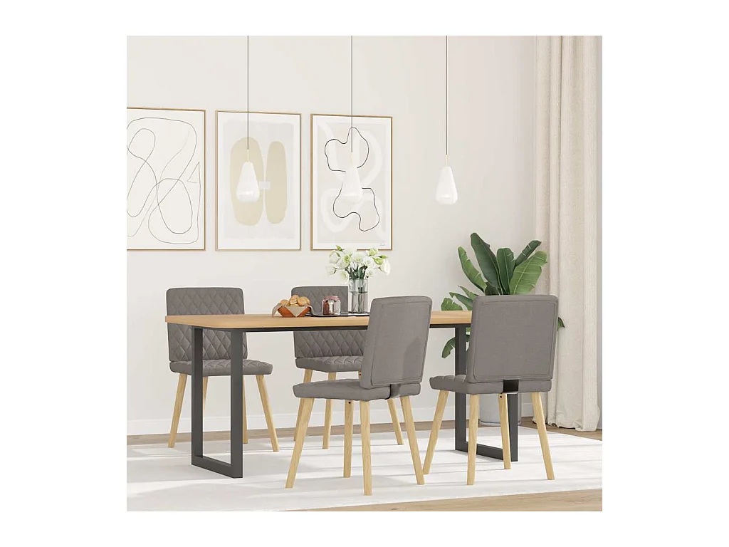 Sillas de comedor 4 unidades tela taupe