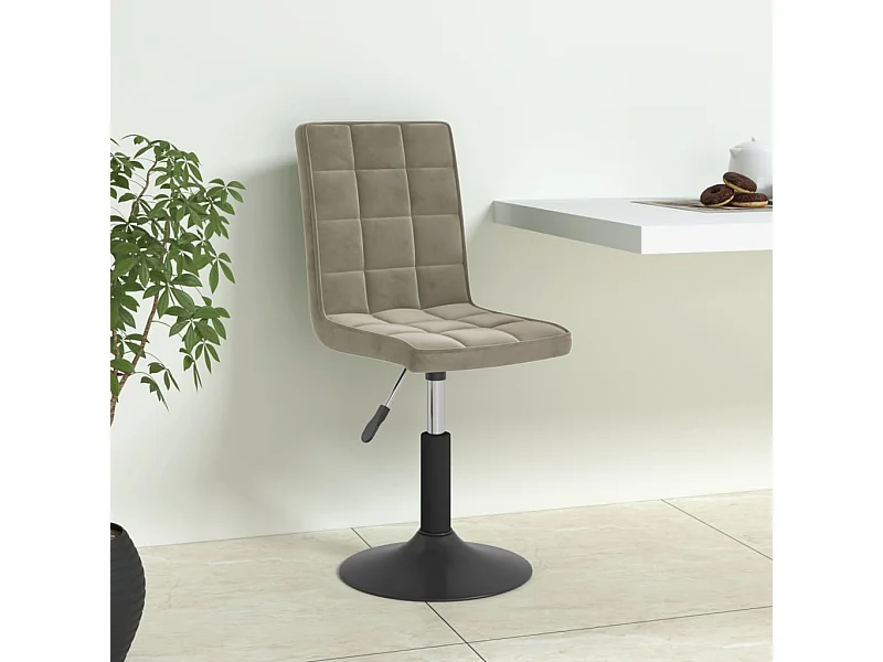 Chaises pivotantes à manger lot de 6 gris clair velours