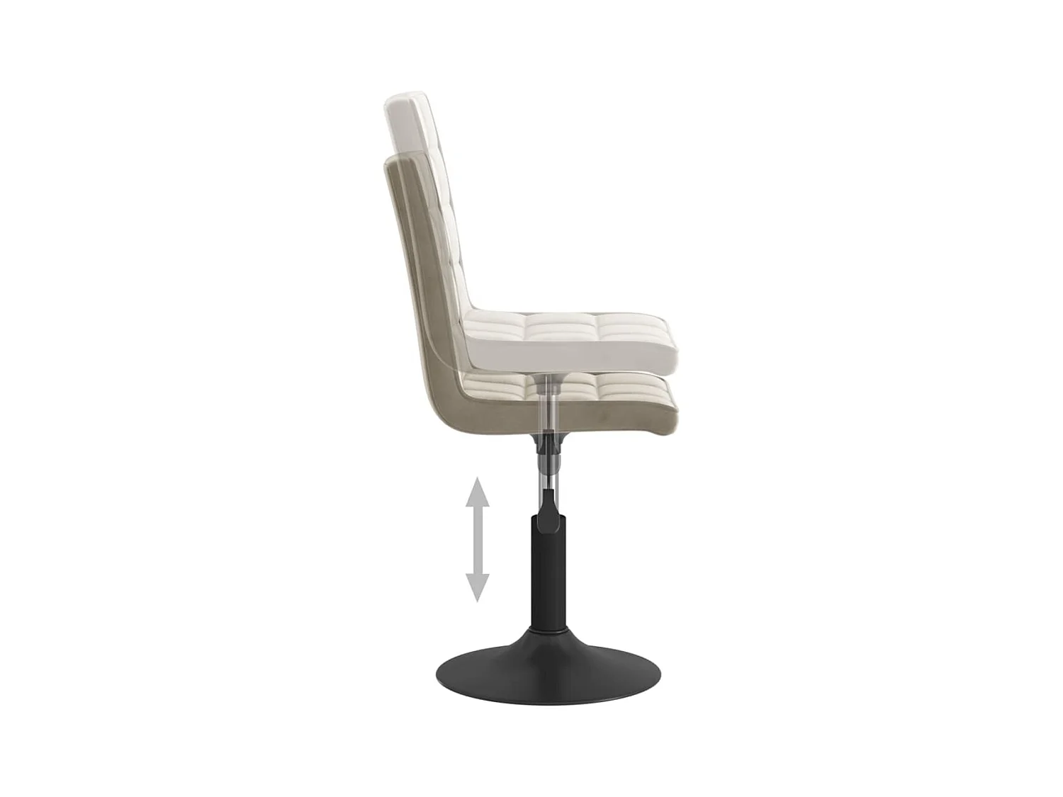 Chaises pivotantes à manger lot de 6 gris clair velours