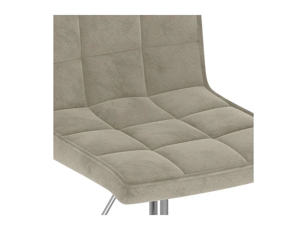 Chaises pivotantes à manger lot de 6 gris clair velours