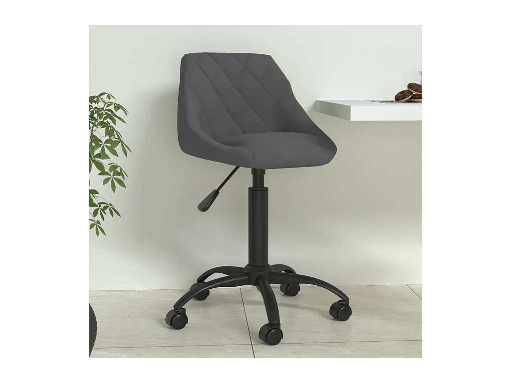 Chaise de salle à manger Gris foncé Velours