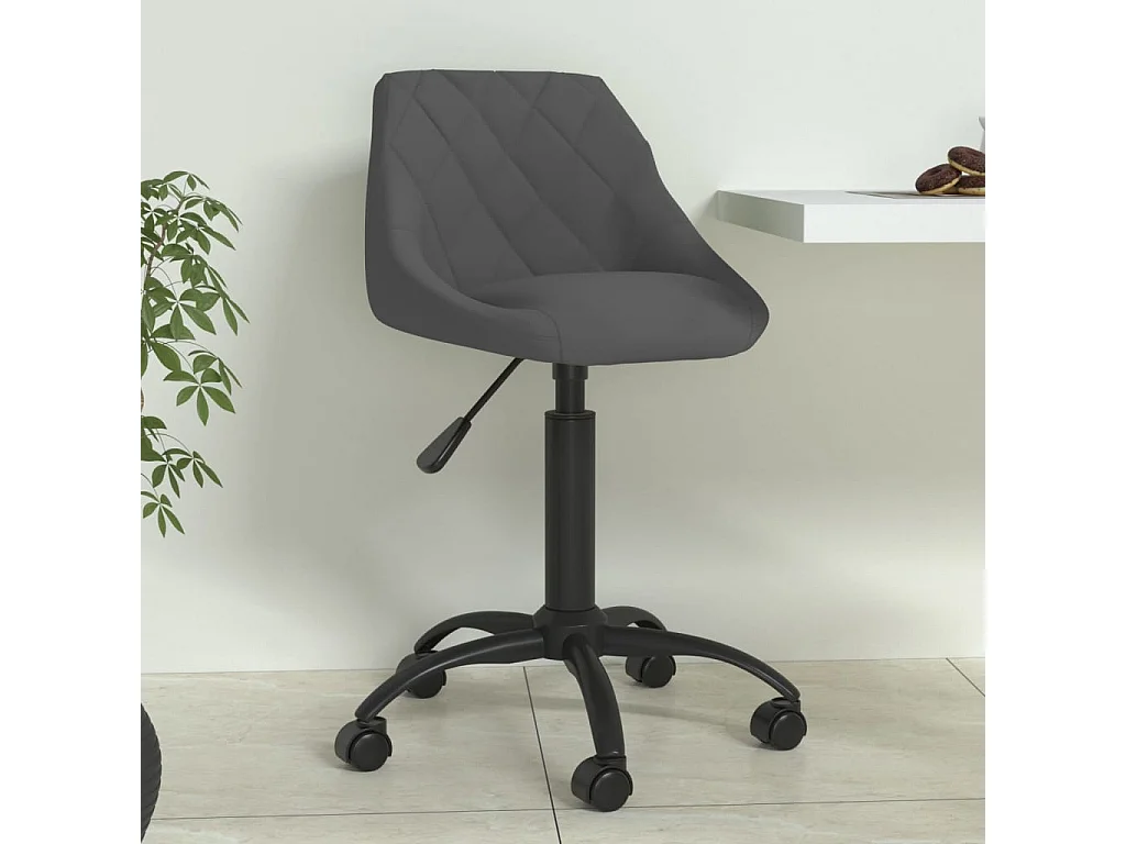 Chaise de salle à manger Gris foncé Velours