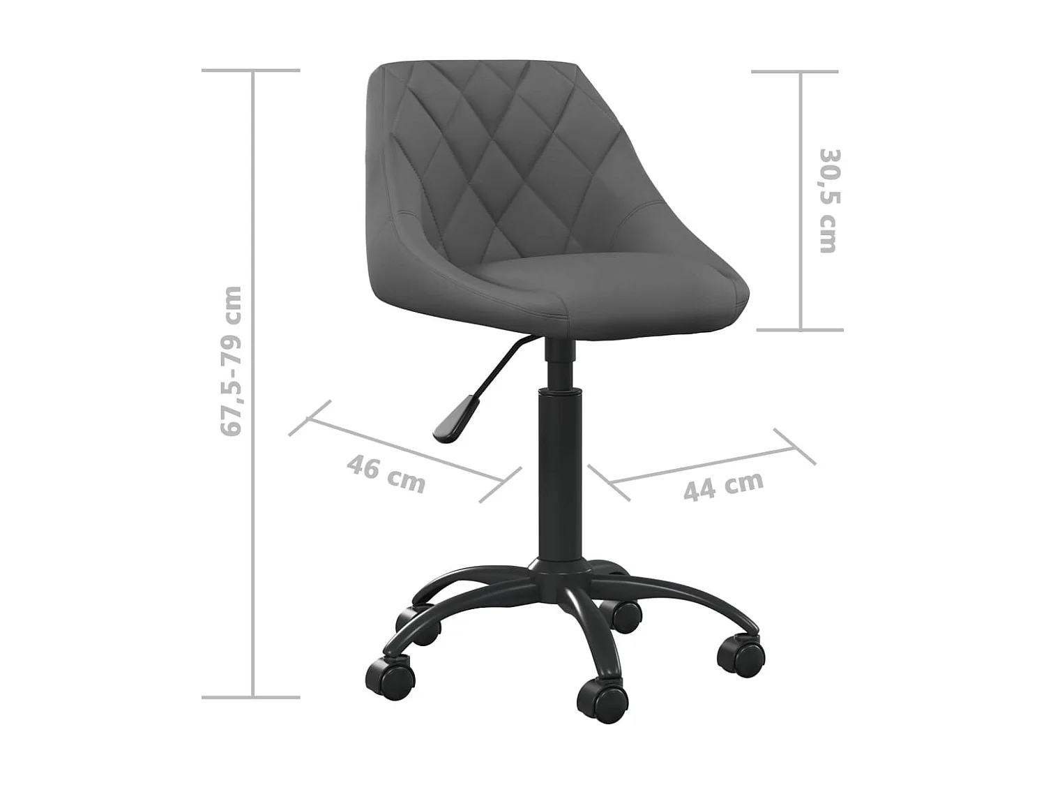 Chaise de salle à manger Gris foncé Velours